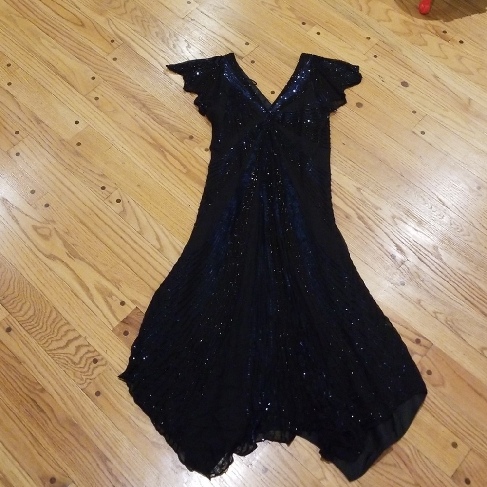 Evening gown,  blue and black